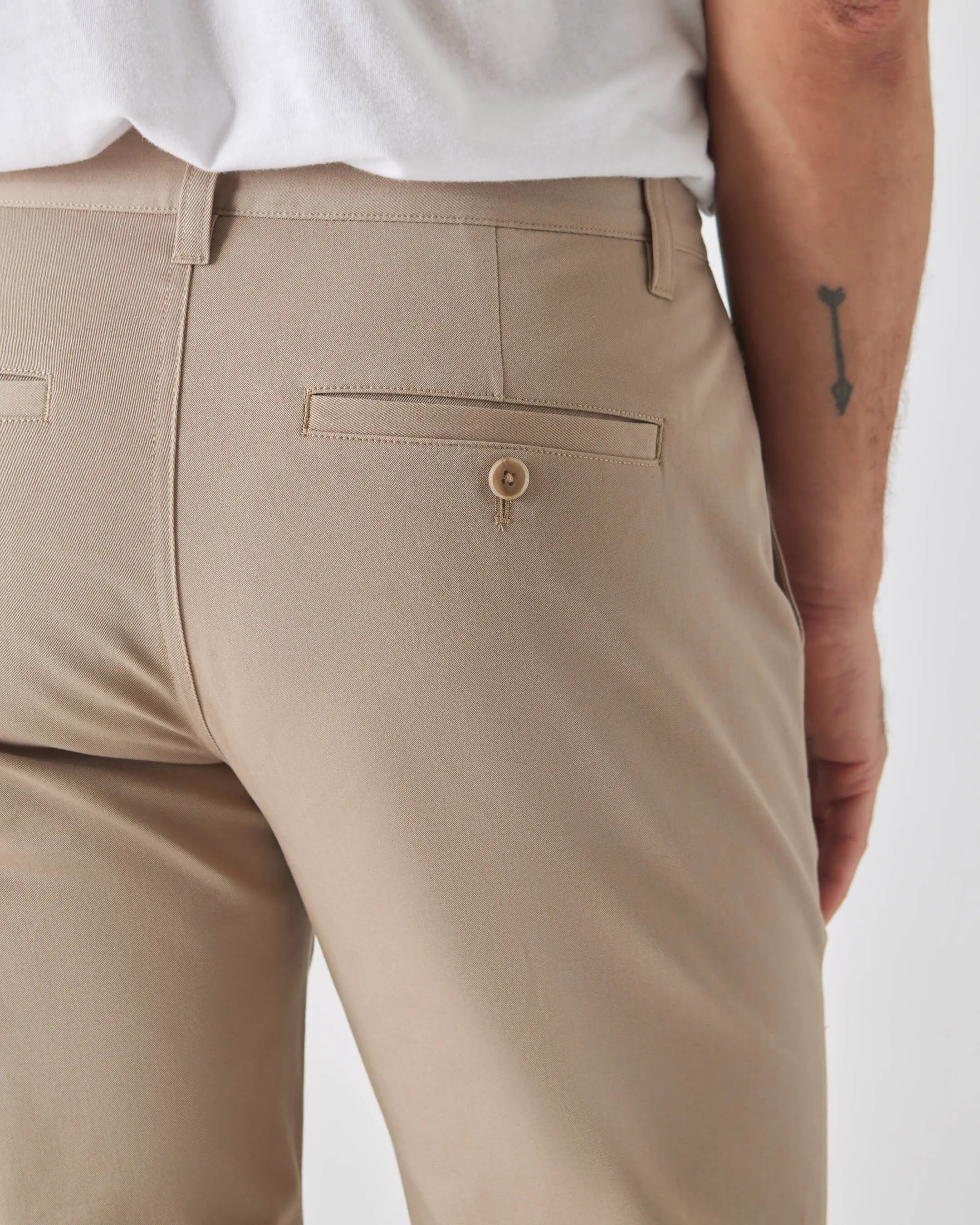 Khaki Straight Twill Chino Pant