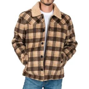 Kimes Ranch Men's Big Horn Plaid Camel Tan Sherpa Jacket BHJO-CAM