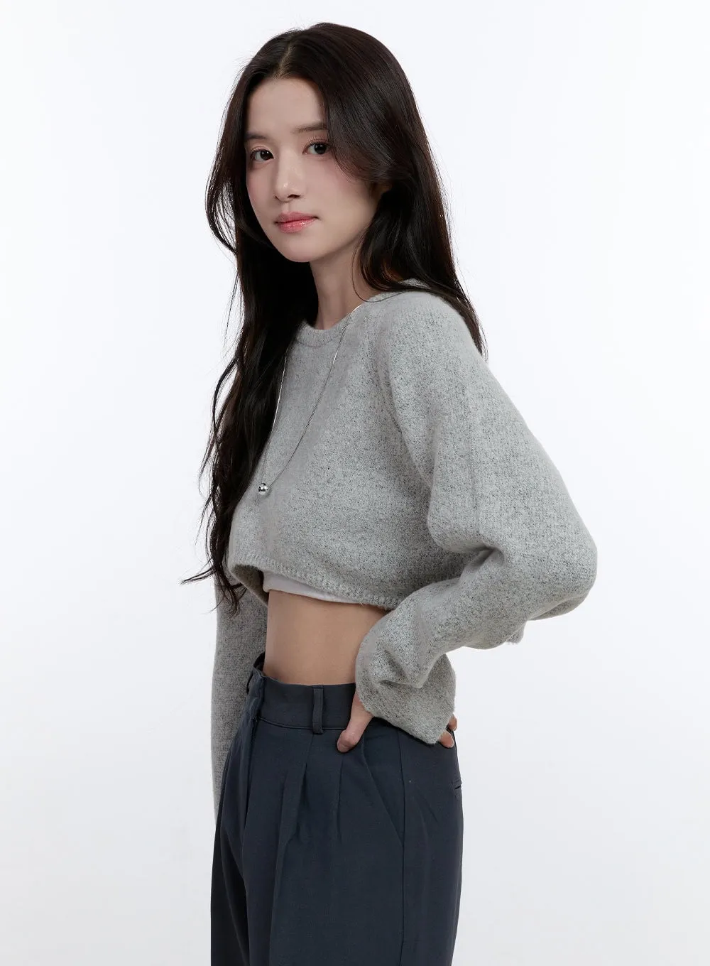 Knit Cropped Sweater ON418