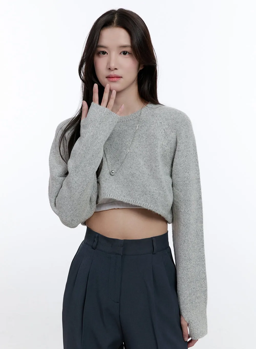 Knit Cropped Sweater ON418