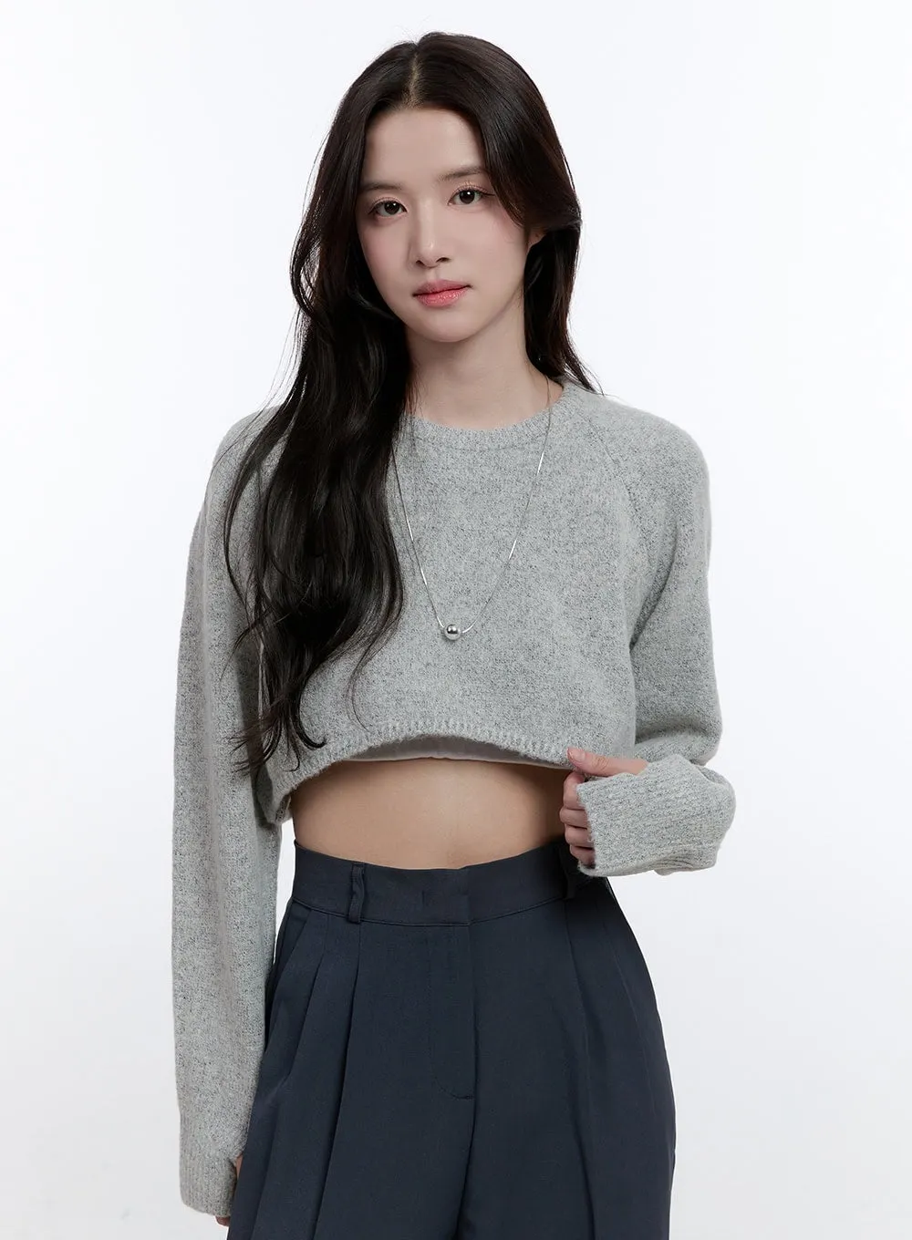 Knit Cropped Sweater ON418