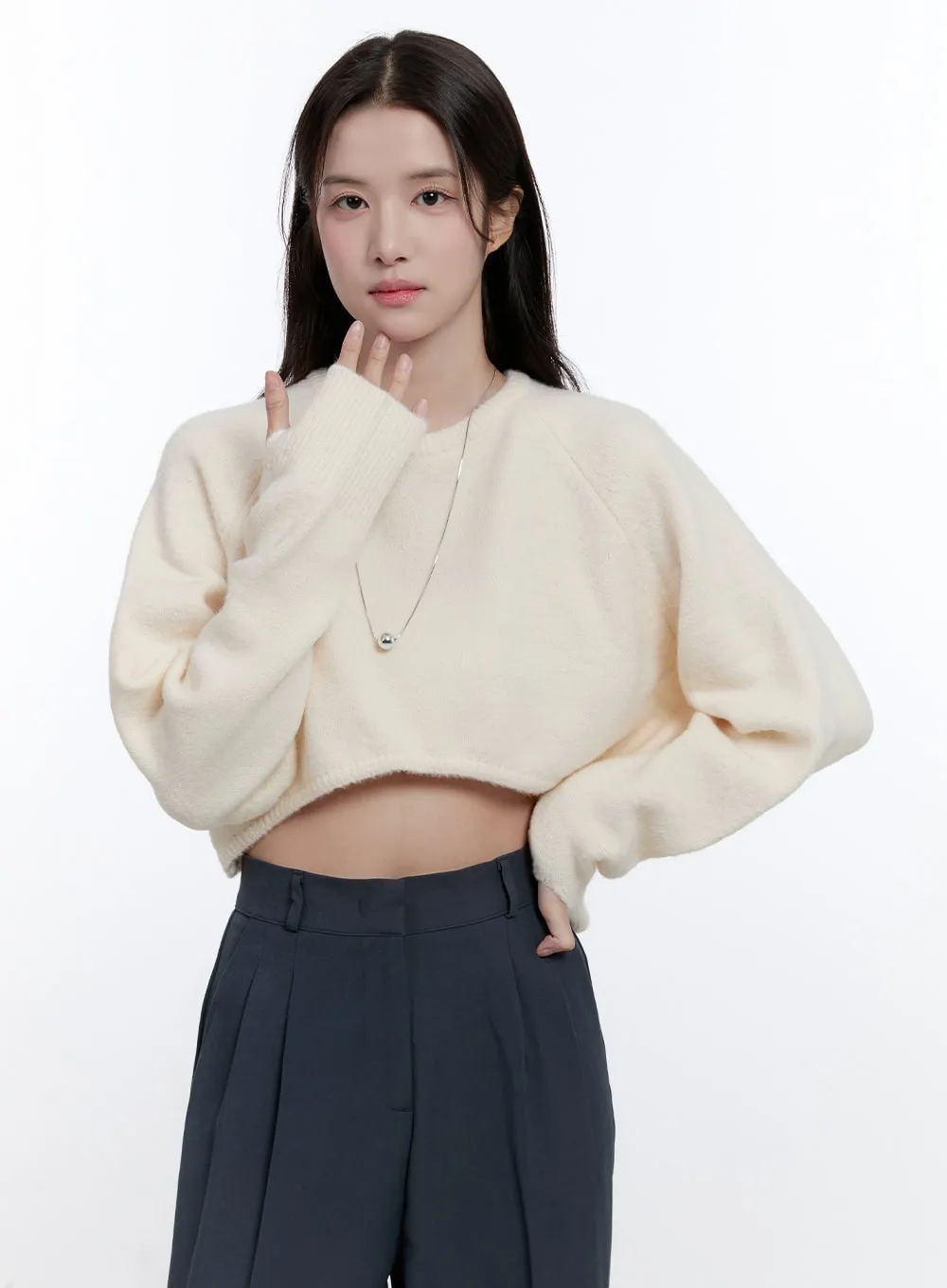 Knit Cropped Sweater ON418