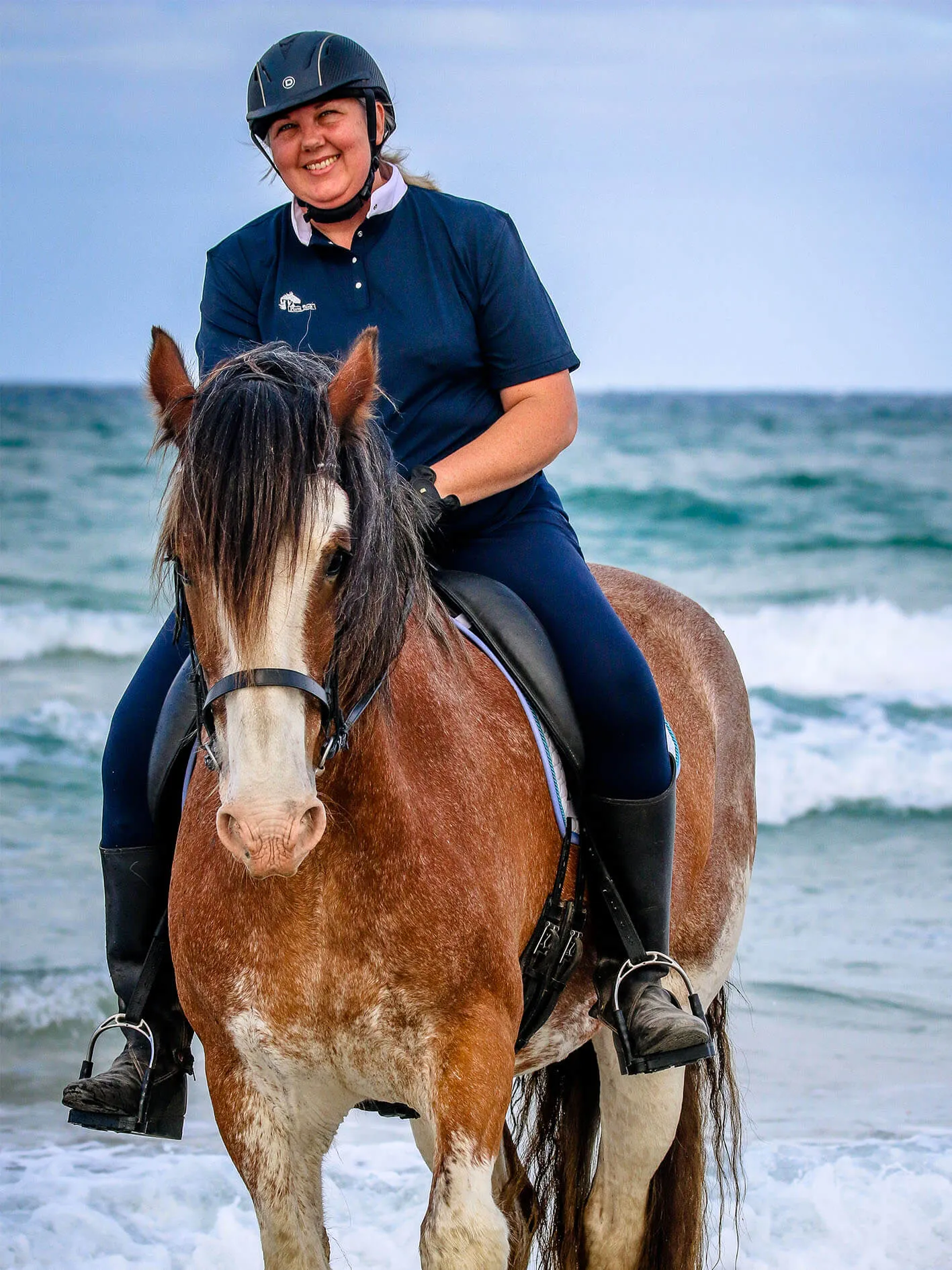 Ladies cool show shirt - Navy & white