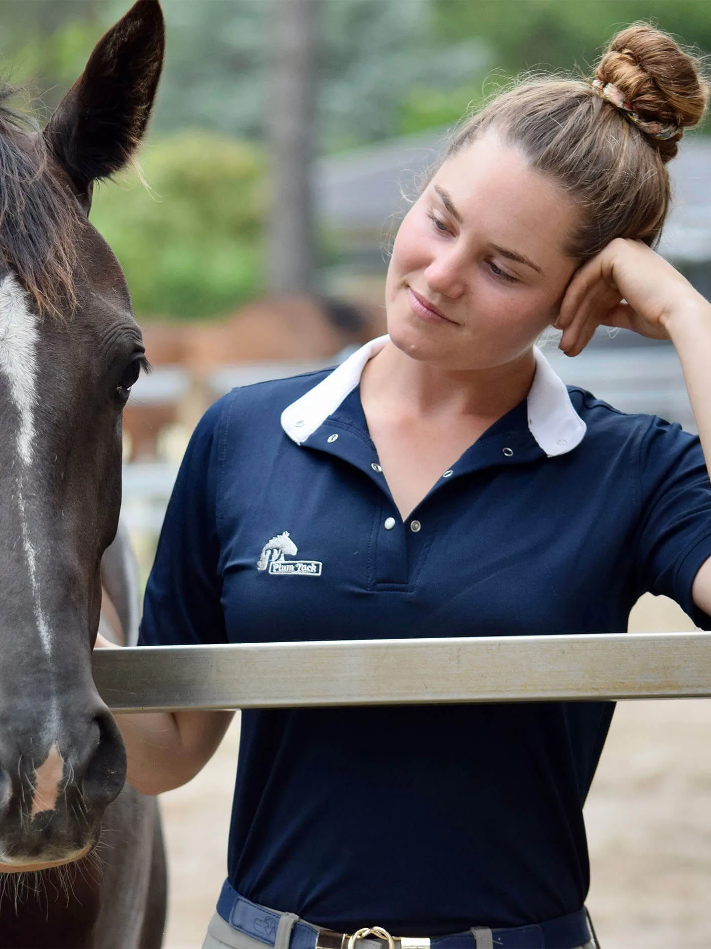 Ladies cool show shirt - Navy & white