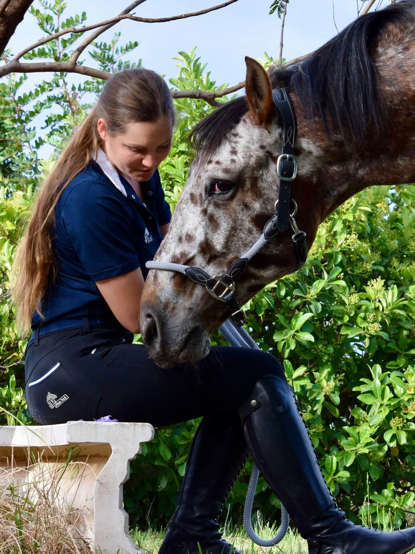 Ladies cool show shirt - Navy & white