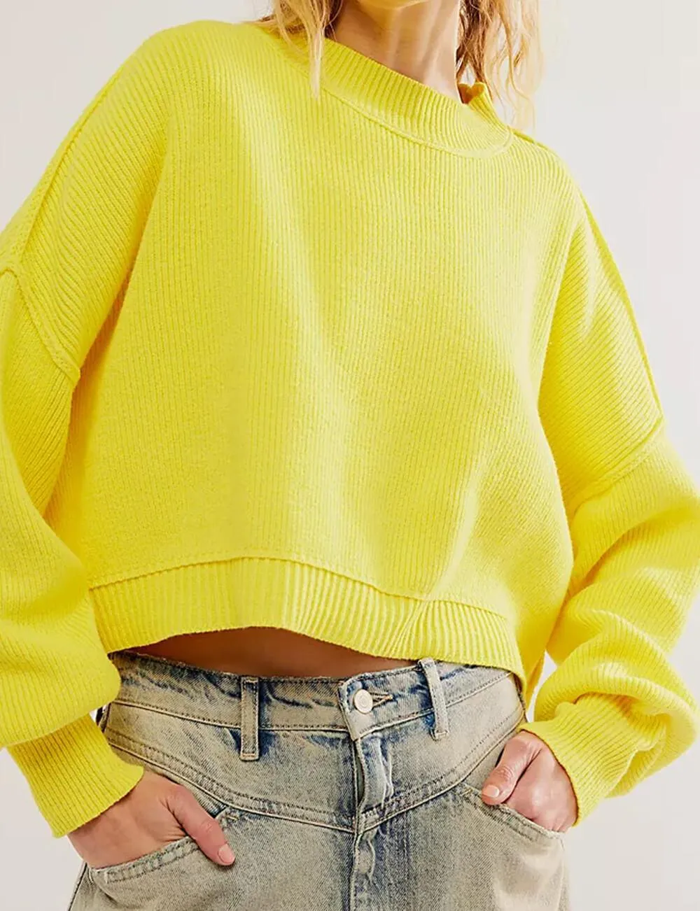 Ladies Long Sleeves Street Crop Pullover SKT514