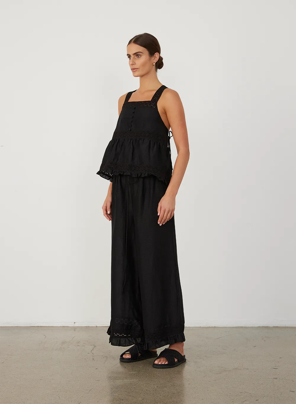 Leona Silk Linen Crop Pant