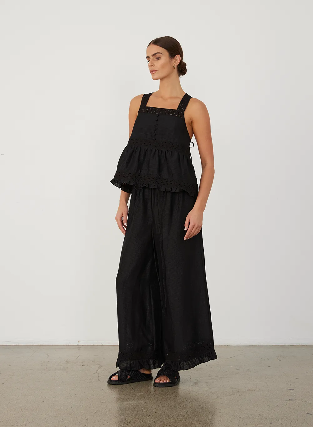 Leona Silk Linen Crop Pant