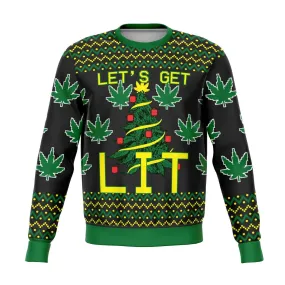 Let's Get Lit Funny Ugly Christmas Sweater