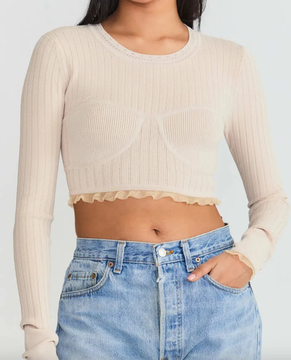 Loveshackfancy Amandine Crop Pullover