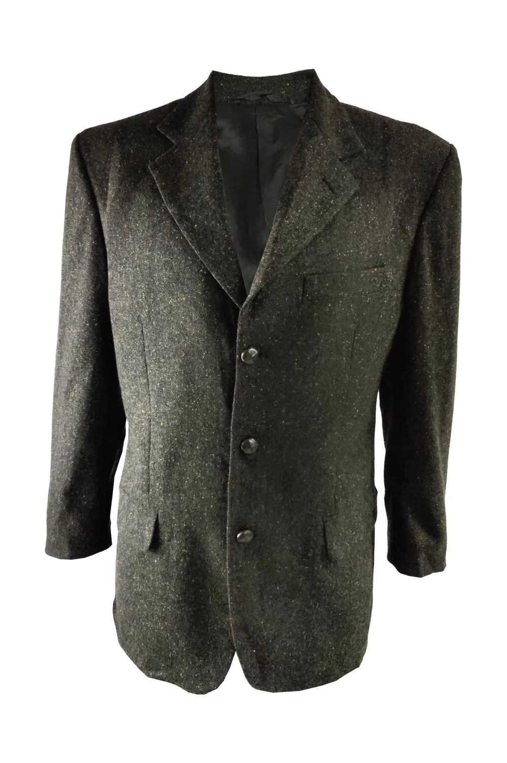 Luca D'Altieri Green Lambswool & Suede Sport Coat, 1980s