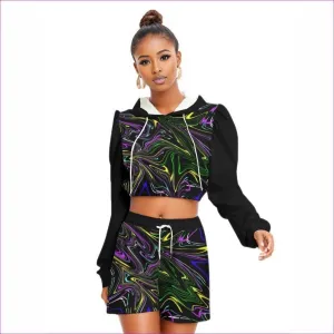 Mandala Skewed Womens Hoodie And Short Set