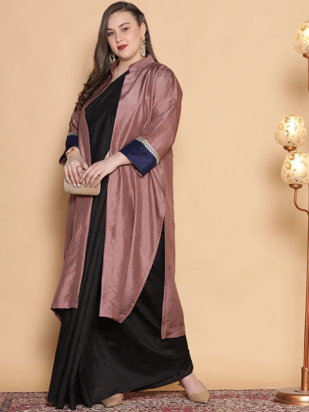 Mauve Silk Ethnic Jacket