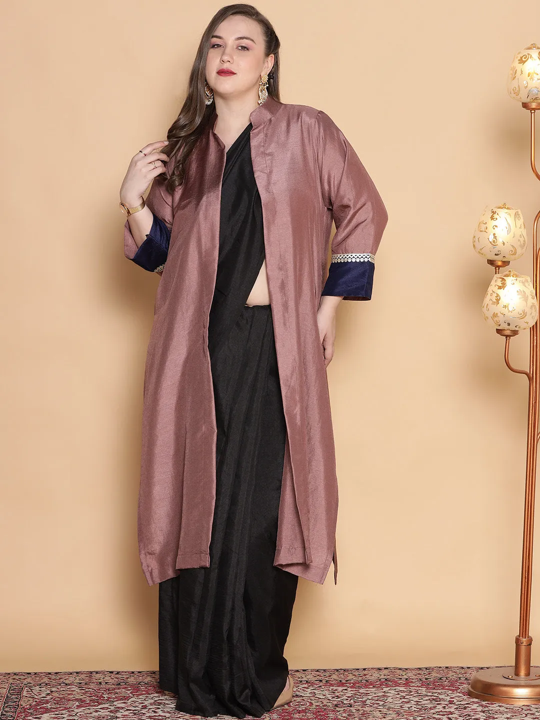 Mauve Silk Ethnic Jacket