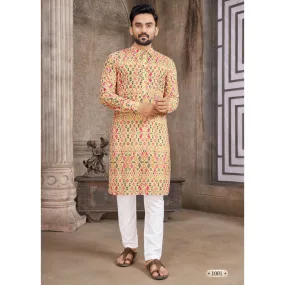 Men's Cotton Schiffli Kurta with Payjama