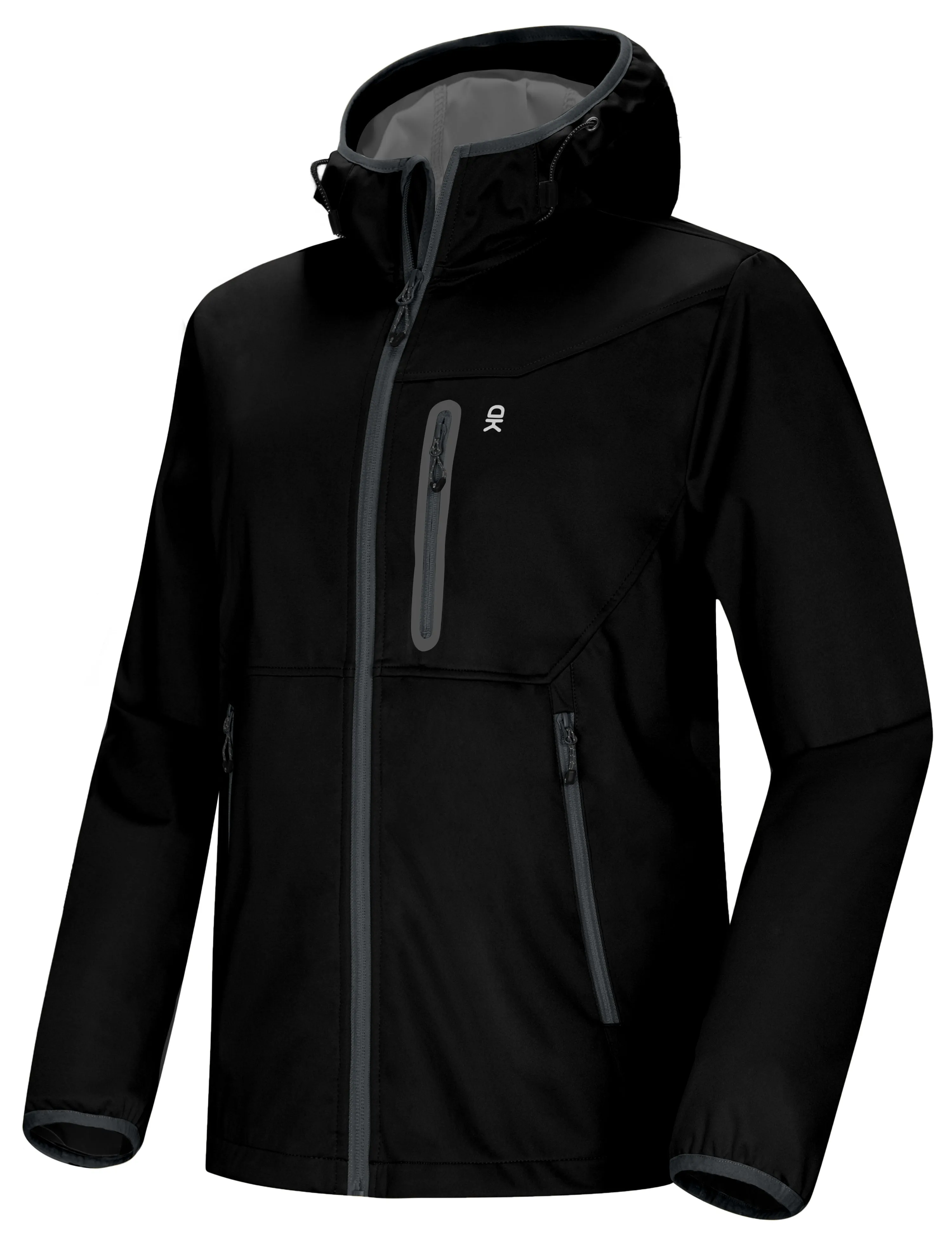 Men's Lightweight Hooded Hiking Softshell Jacket