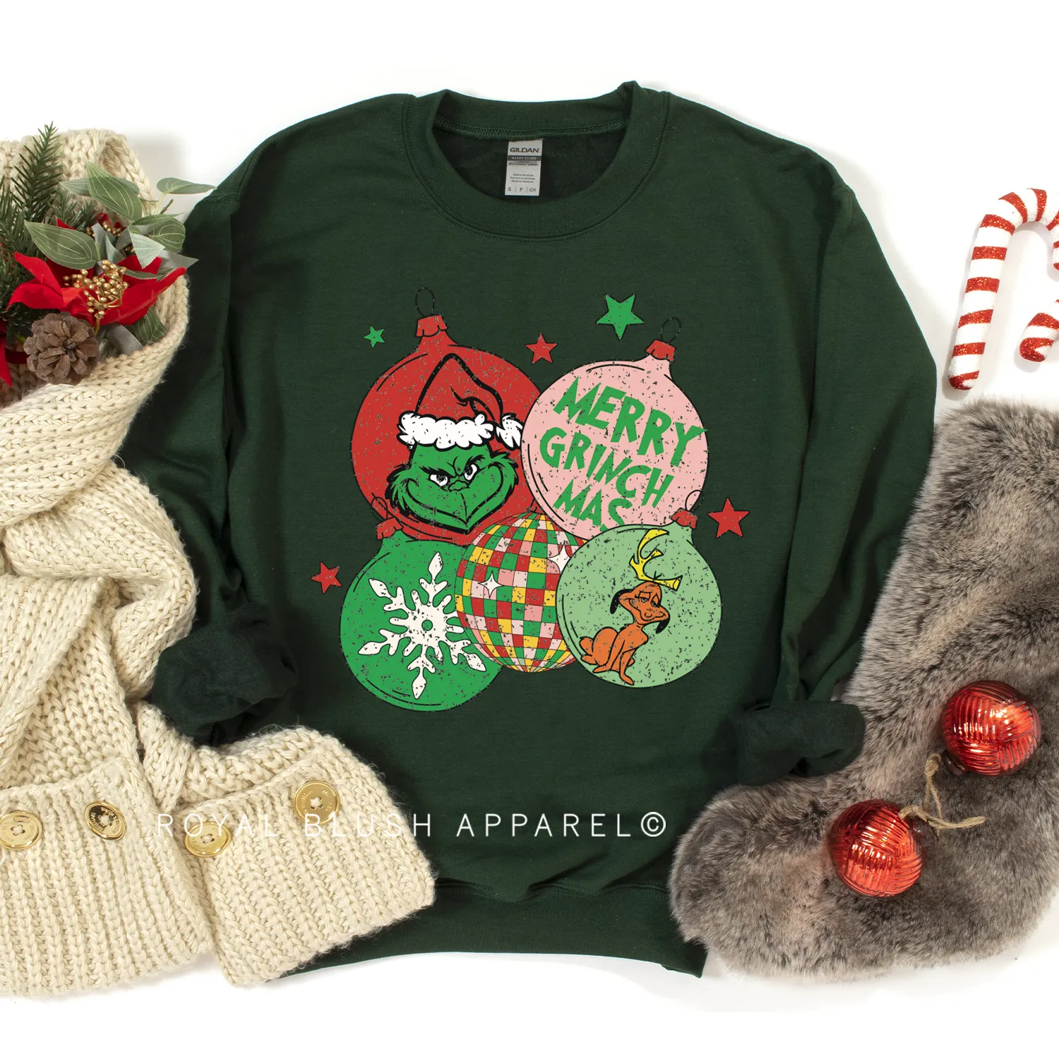 Merry Grinchmas Ornaments Sweatshirt