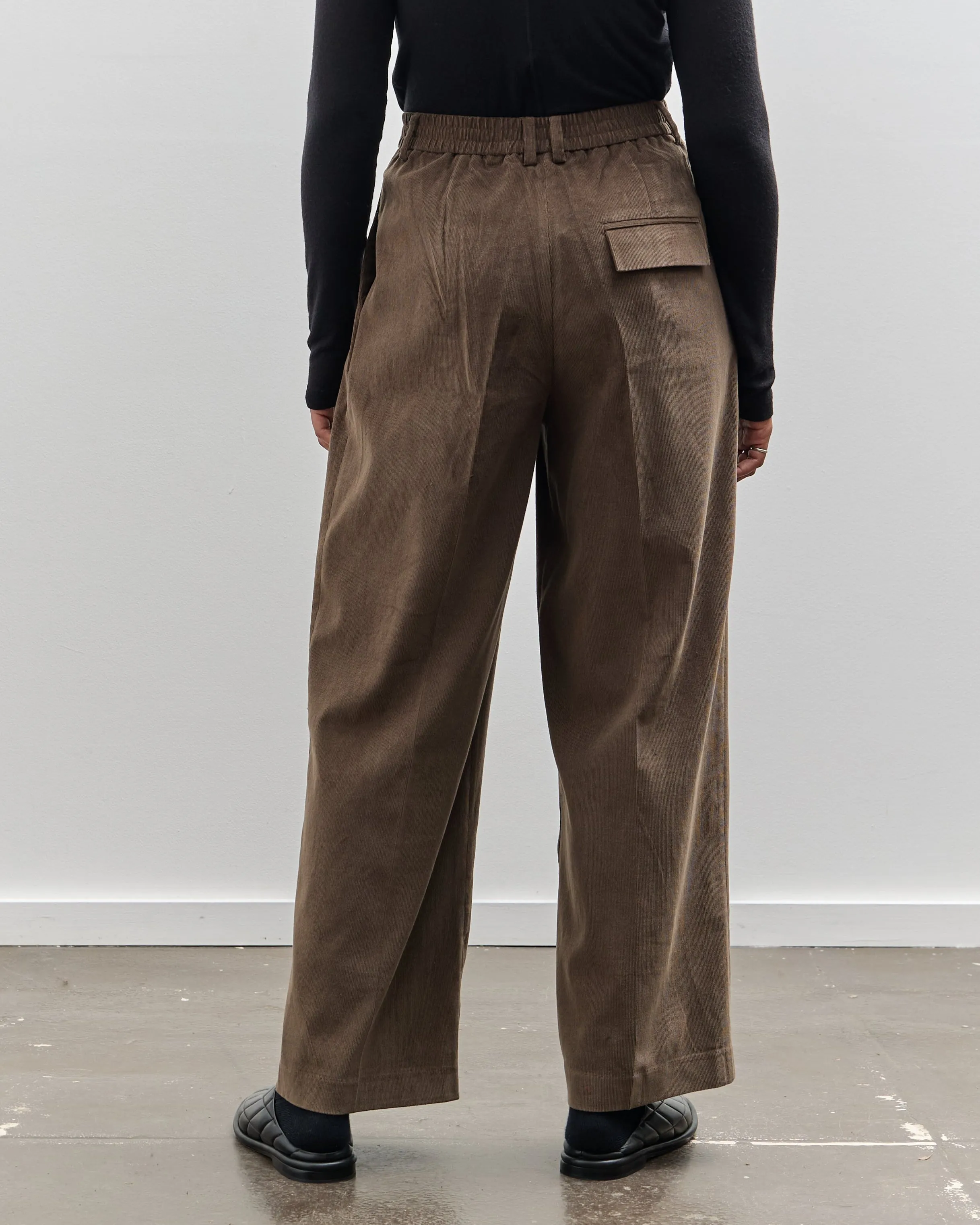 Mijeong Park Thin Cord Wide Leg Pants, Light Brown