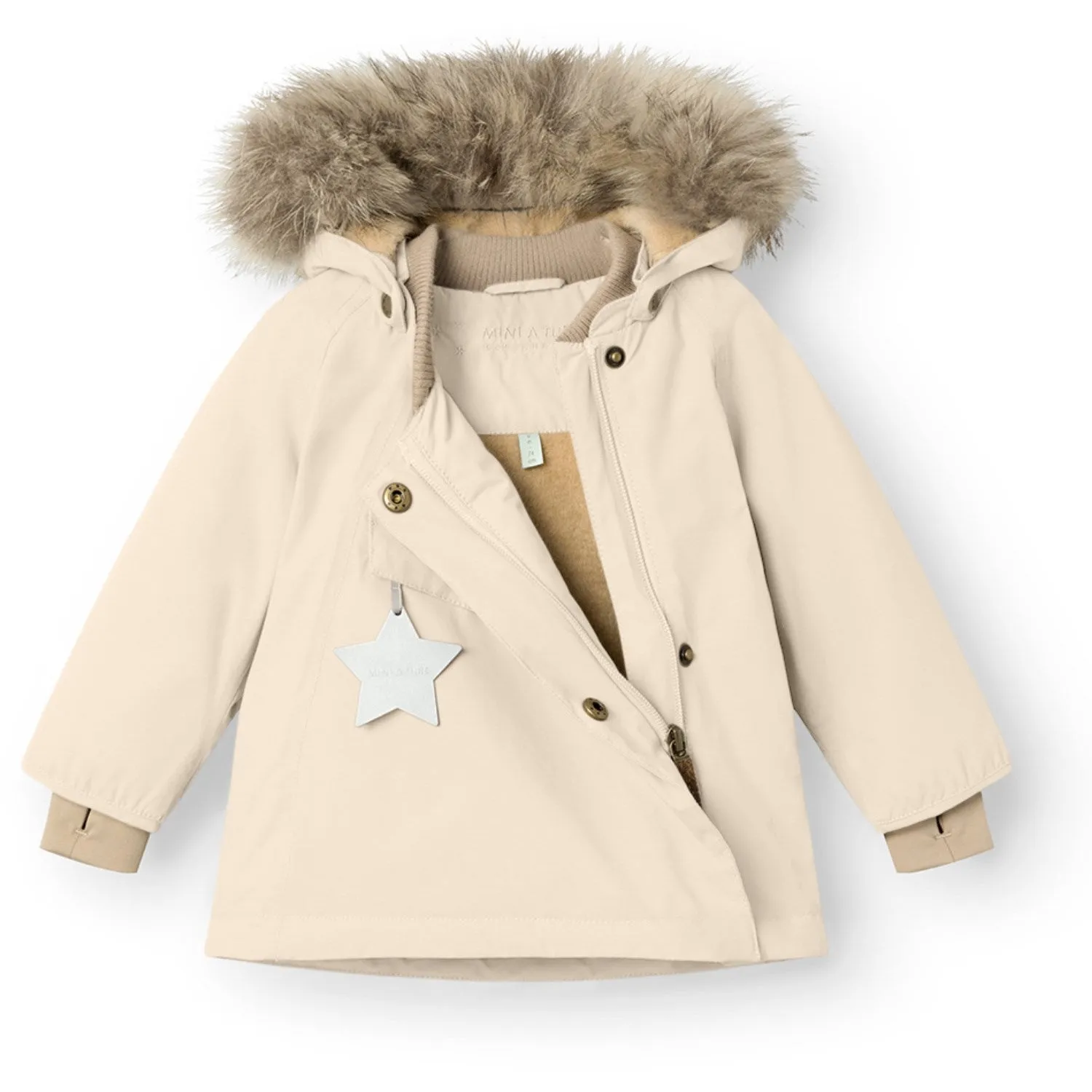 Mini A ture Angora cream Wang Fleece Winter Jacket m. Fur