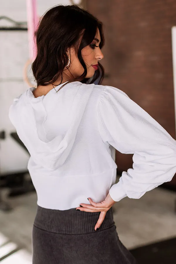 Morning Run Lightweight Crop Jacket in White