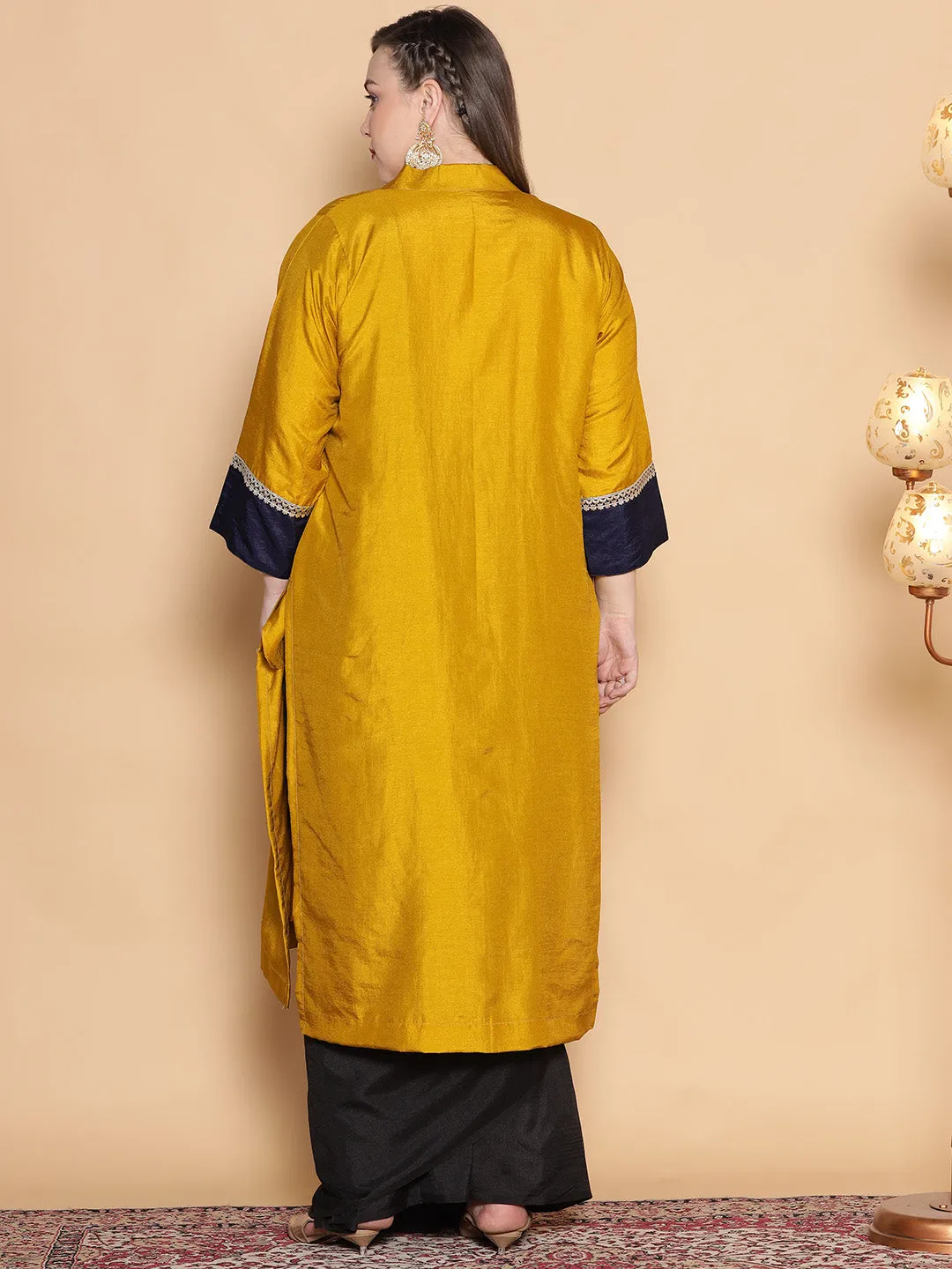 Mustard Silk Ethnic Jacket