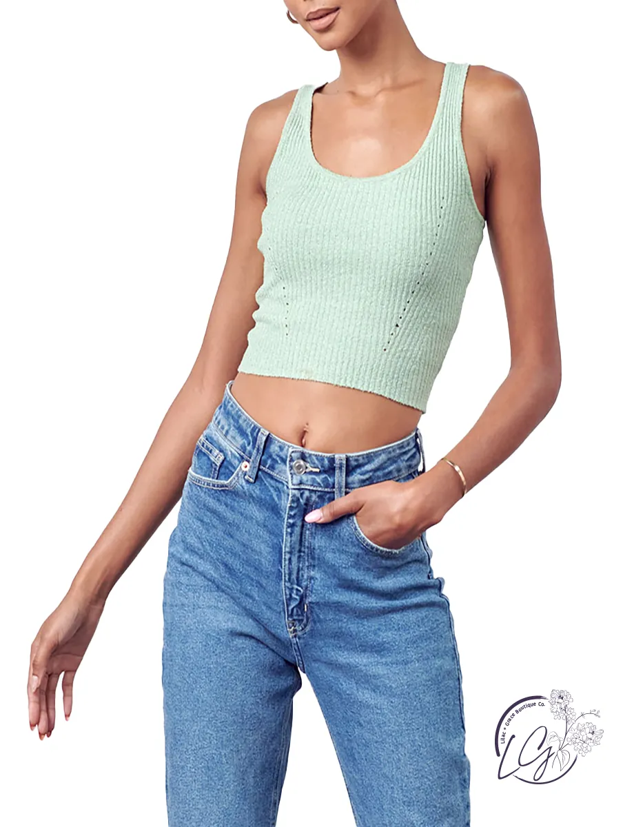 My Things Cropped Ribbed Tank Top