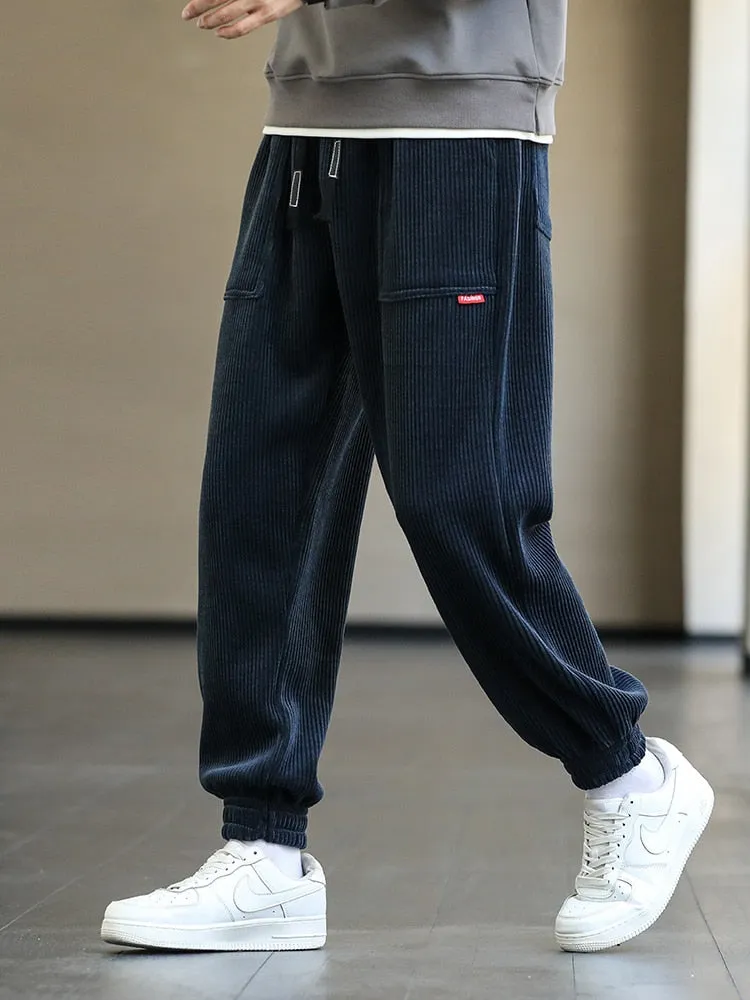 New Autumn Winter Corduroy Sweatpants Men Baggy Joggers Fashion Streetwear Loose Casual Harem Pants Plus SIze 8XL