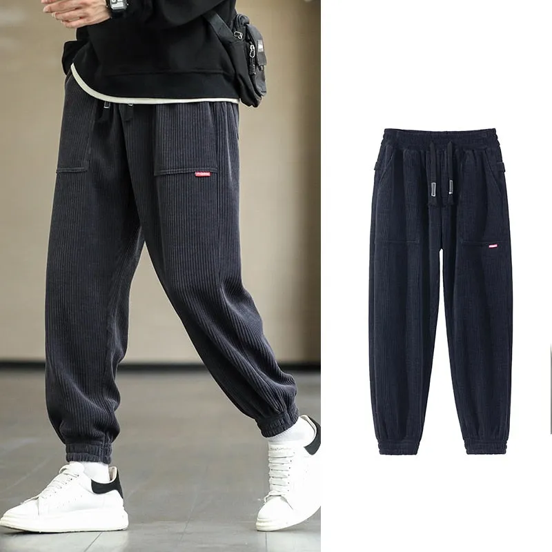 New Autumn Winter Corduroy Sweatpants Men Baggy Joggers Fashion Streetwear Loose Casual Harem Pants Plus SIze 8XL