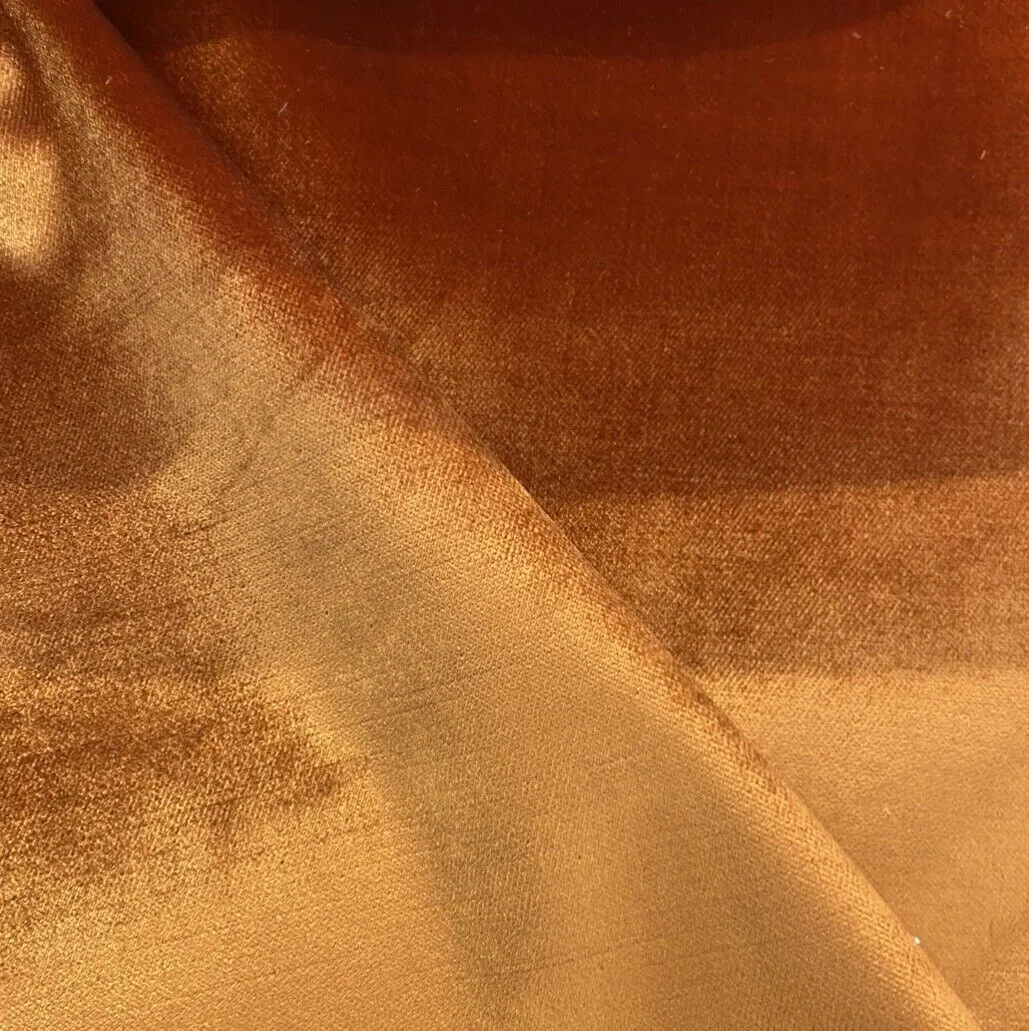 NEW Designer Made In Belgium Upholstery Velvet Fabric- Burnt Orange