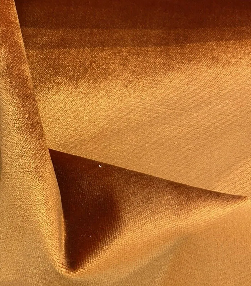 NEW Designer Made In Belgium Upholstery Velvet Fabric- Burnt Orange