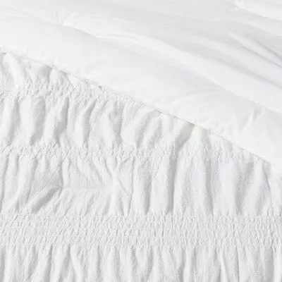 New - Full/Queen Seersucker Comforter & Sham Set White - Threshold