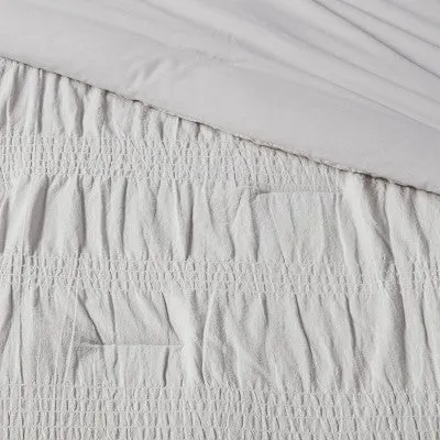 New - Threshold Cotton/Spandex Comforter Set Ruched Lightweight Breathable