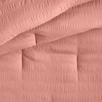 New - Twin Seersucker Comforter Set Rose Pink - Pillowfort