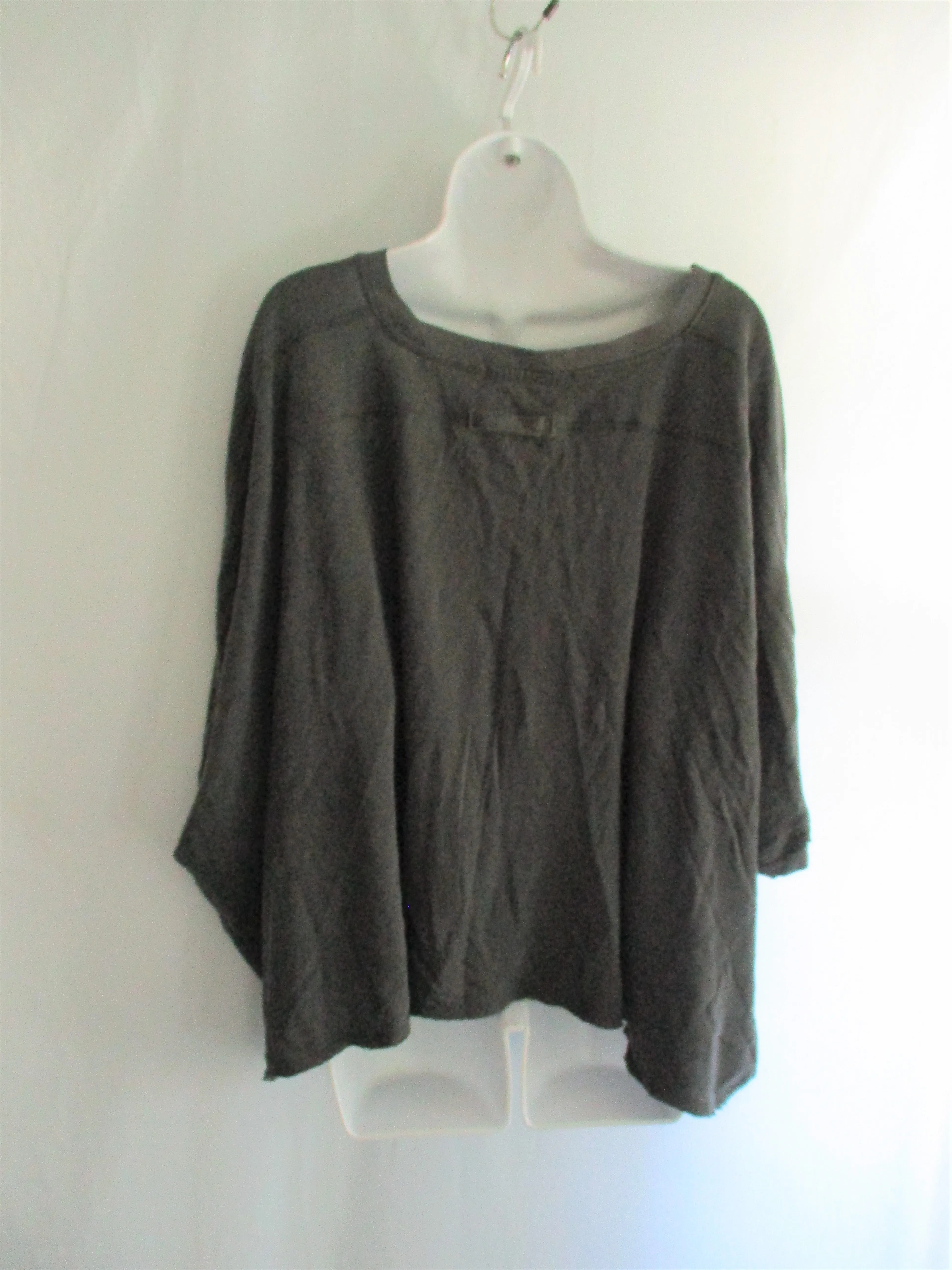 NEW WE THE FREE PEOPLE Oversize Cropped Tee 100% Cotton T-Shirt Top M CHARCOAL GRAY