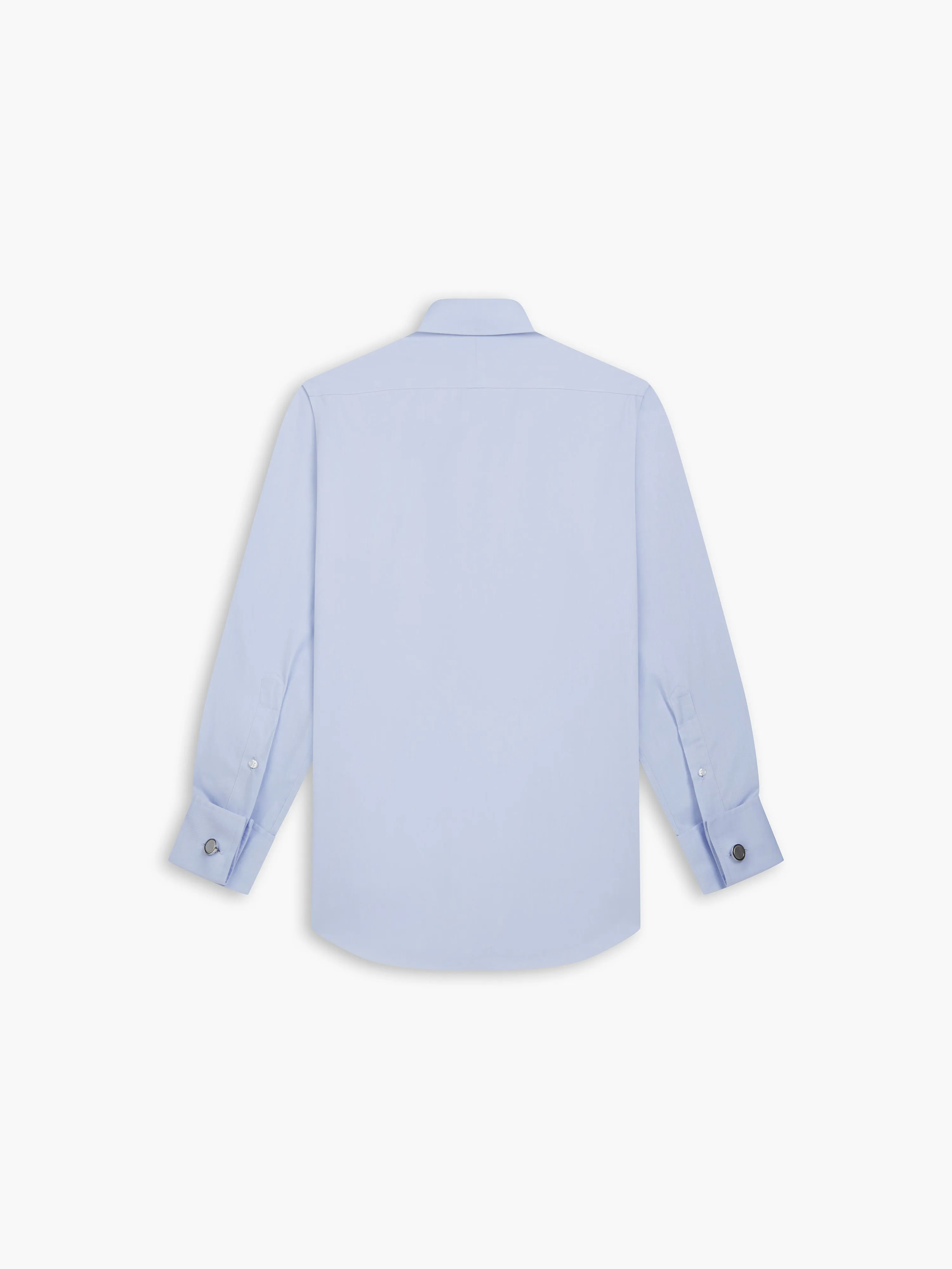 Non-Iron Light Blue Twill Fitted Double Cuff Classic Collar Shirt