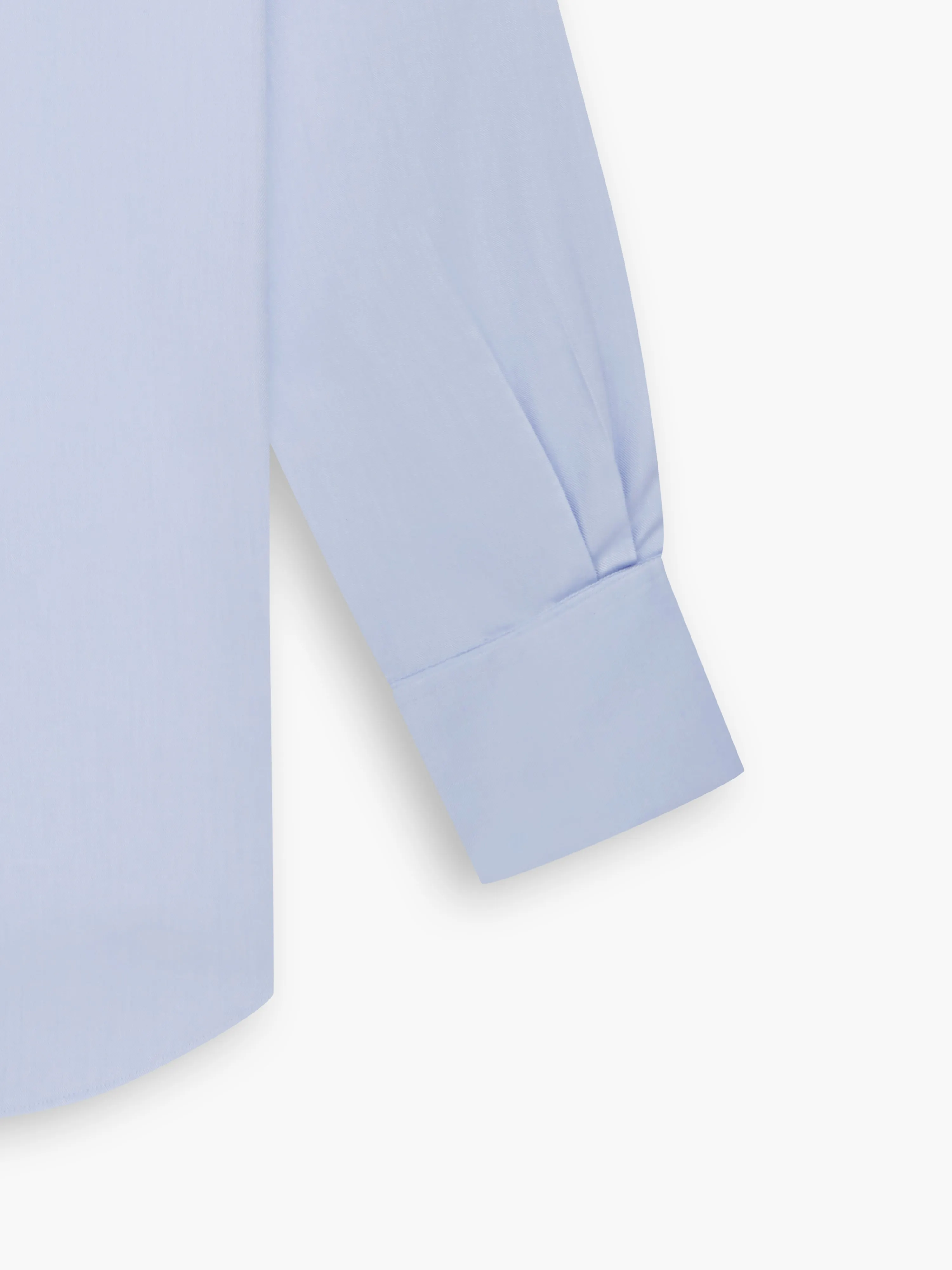 Non-Iron Light Blue Twill Fitted Double Cuff Classic Collar Shirt