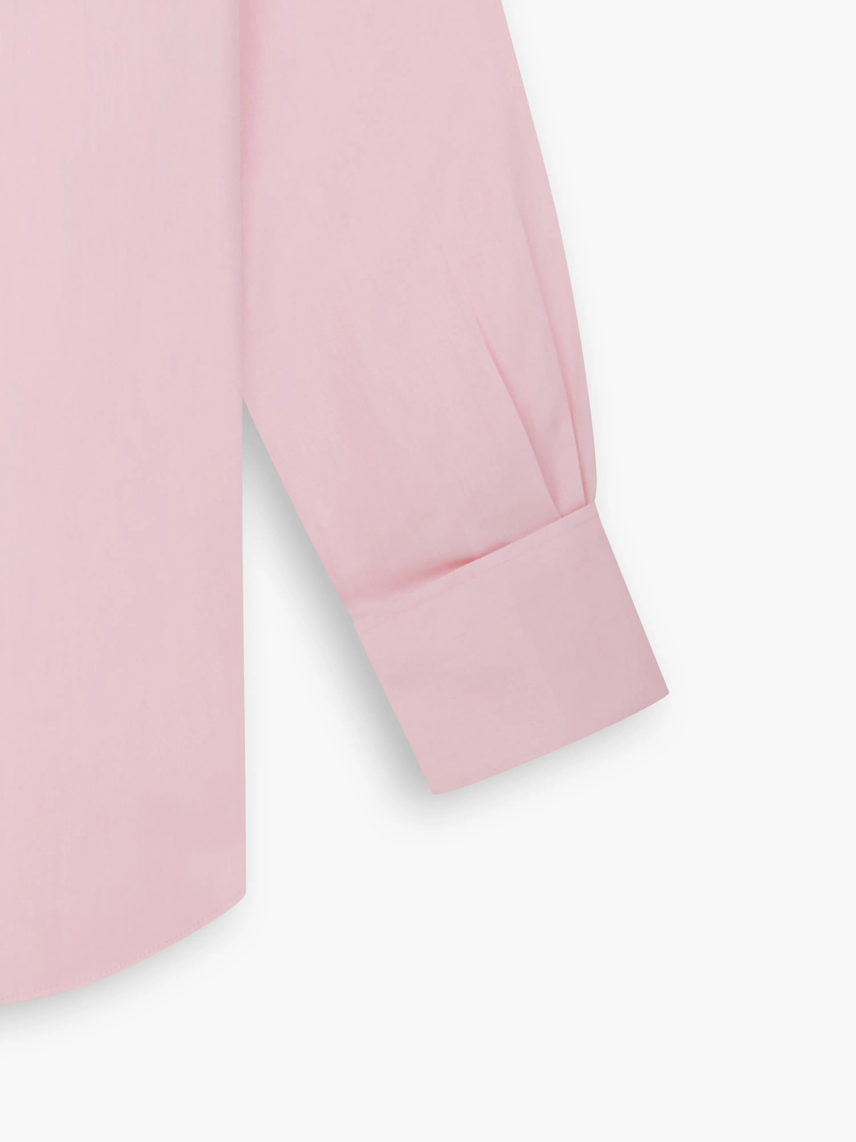 Non-Iron Pink Twill Fitted Double Cuff Classic Collar Shirt