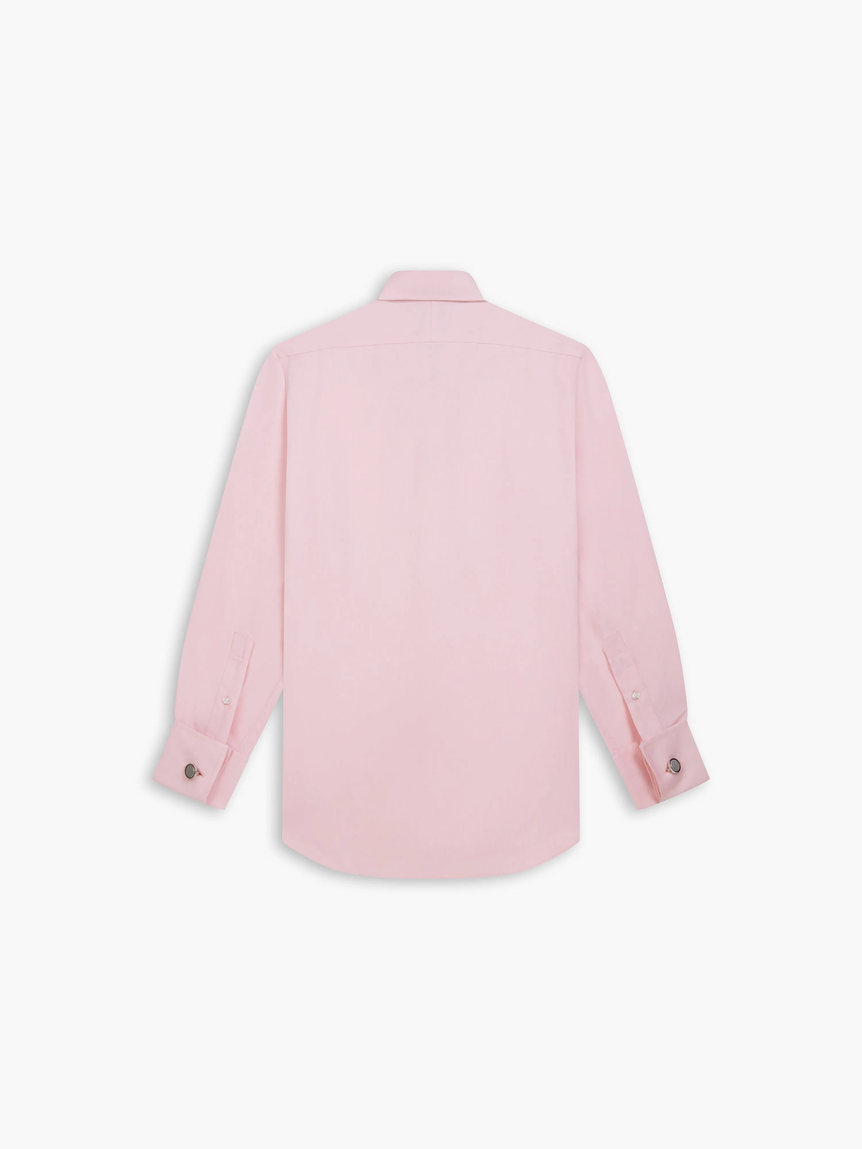 Non-Iron Pink Twill Fitted Double Cuff Classic Collar Shirt