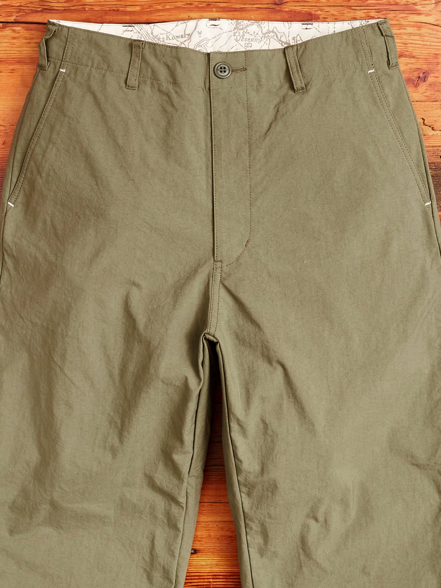 Nylon Chino Pants in Khaki