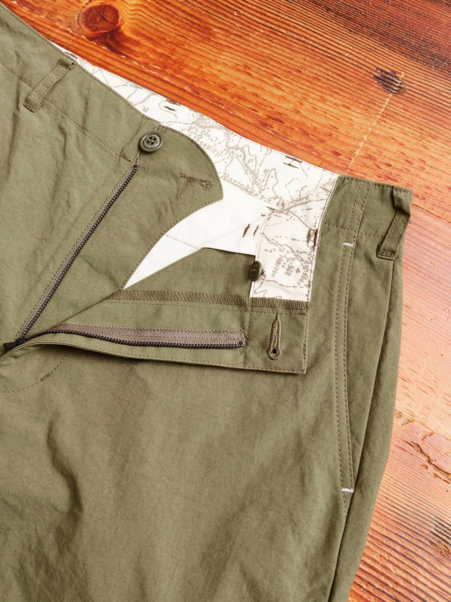 Nylon Chino Pants in Khaki