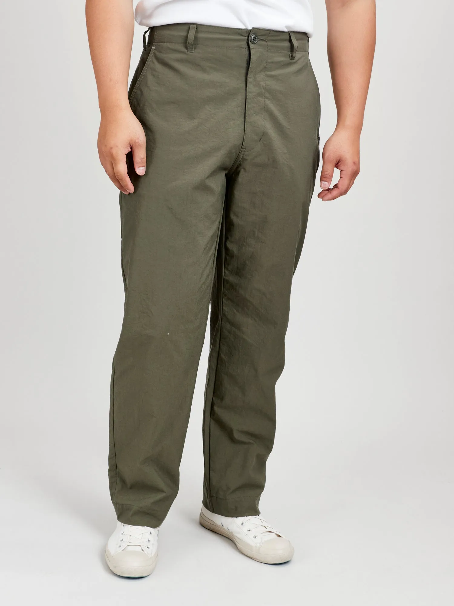 Nylon Chino Pants in Khaki