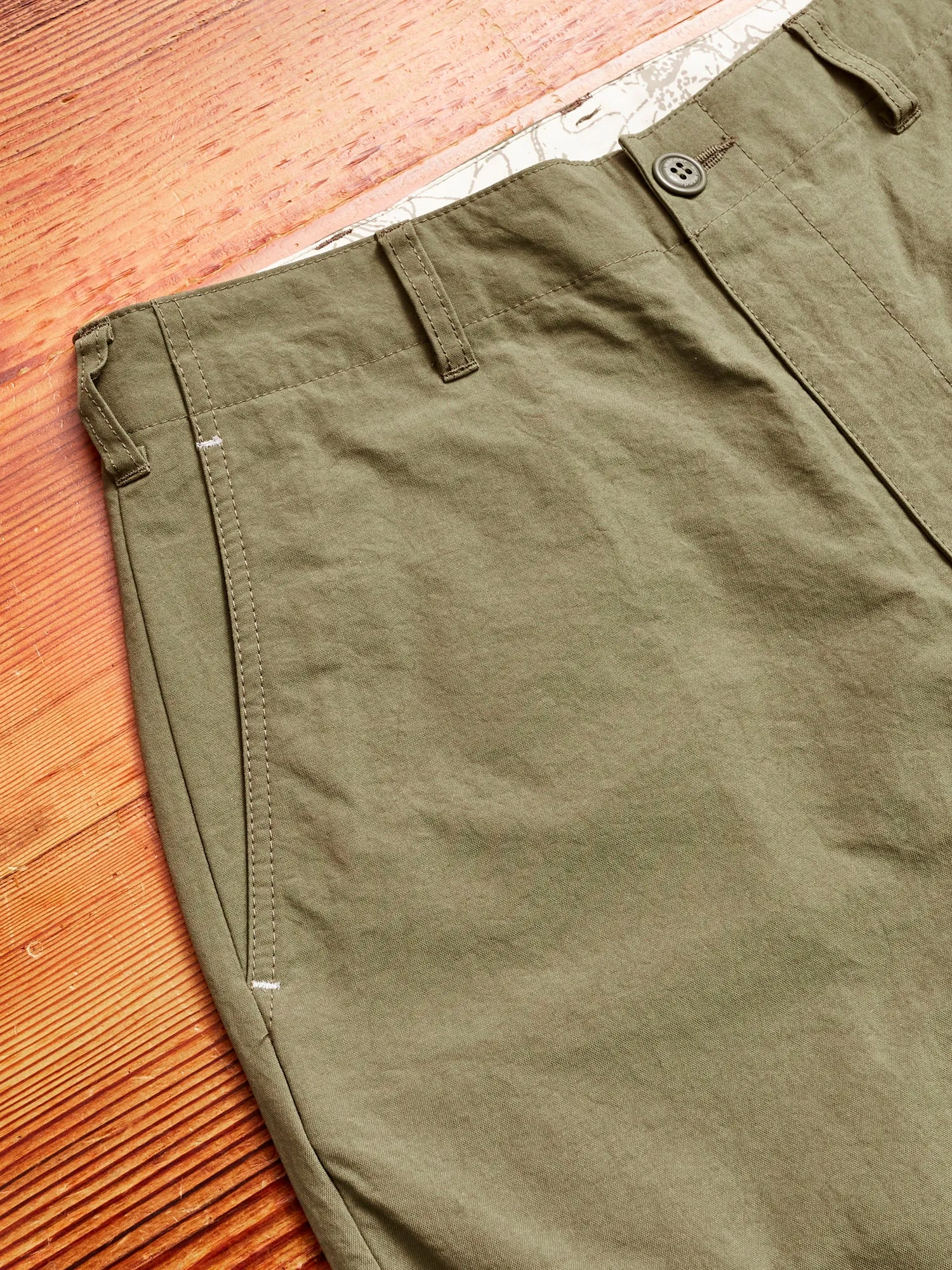 Nylon Chino Pants in Khaki