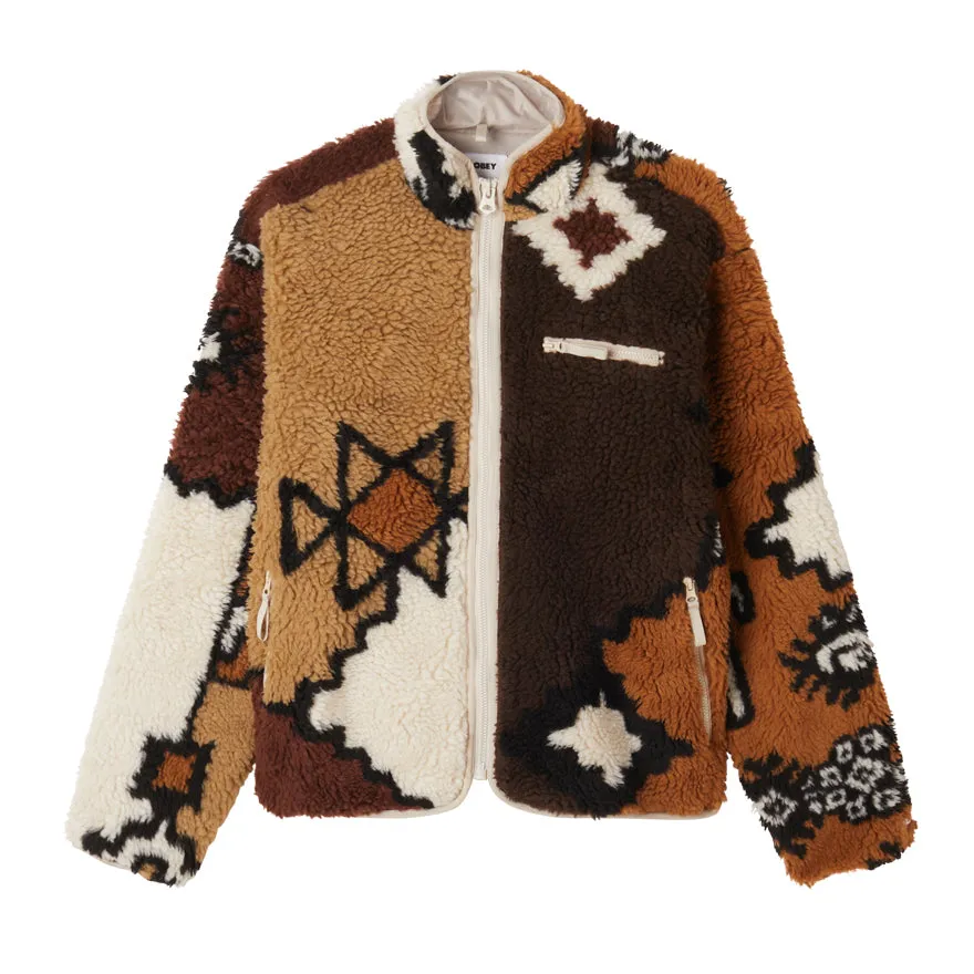 Obey Moroccan Rug Sherpa Jacket Brown Multi 121800575 BWM