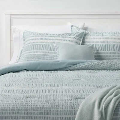 Open Box - Full/Queen 5pc Chatham Stripe Comforter Set Blue - Threshold