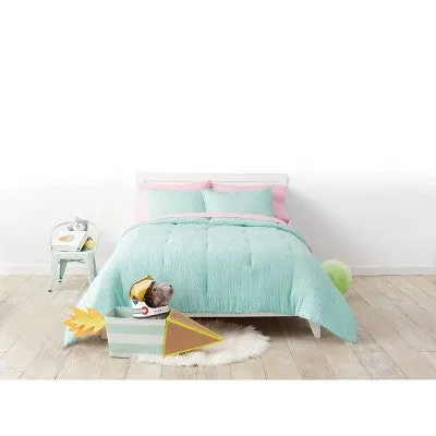 Open Box Twin Seersucker Comforter Set Mint - Pillowfort