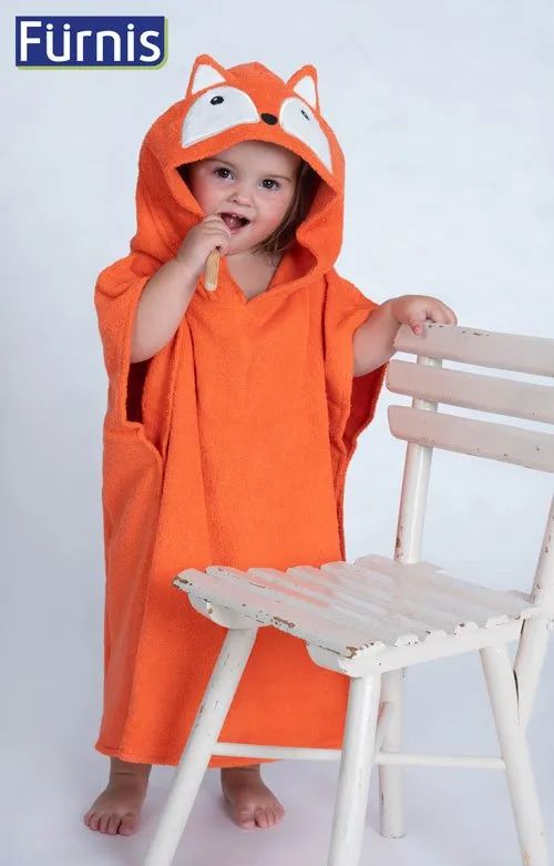 Organic Cotton Bath Poncho - Fox