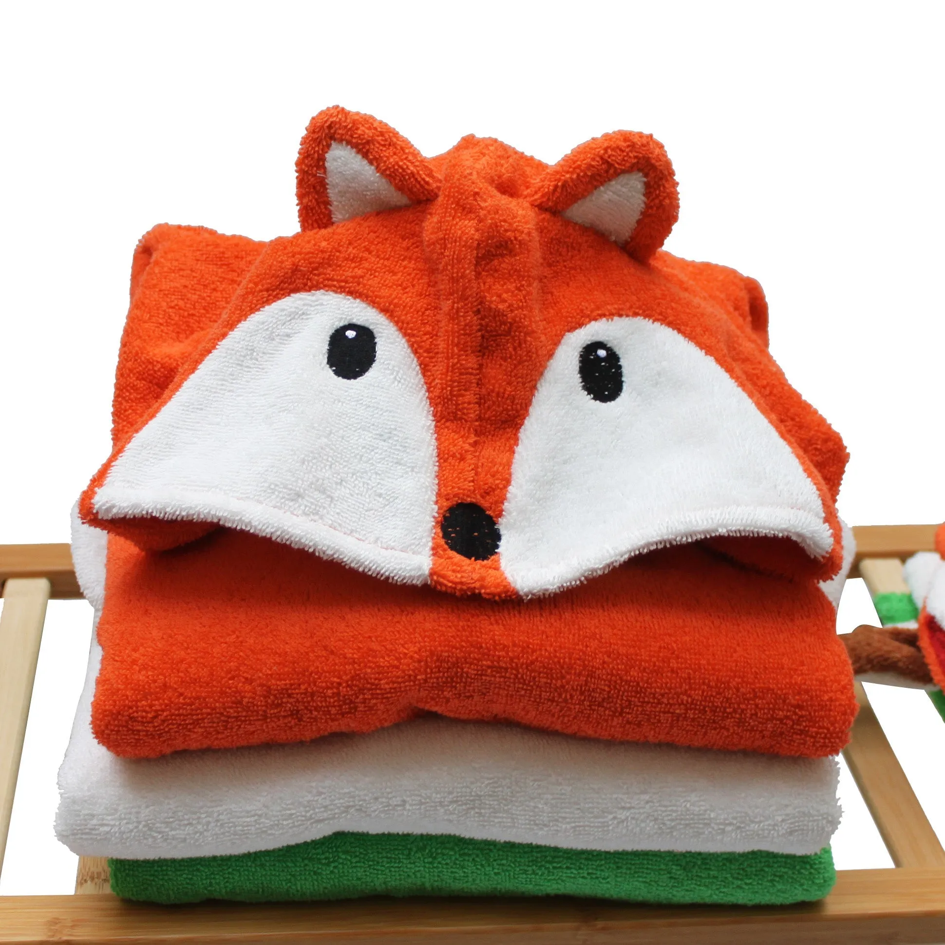 Organic Cotton Bath Poncho - Fox