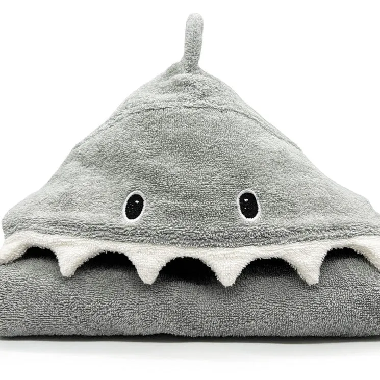 Organic Cotton Bath Poncho - Shark