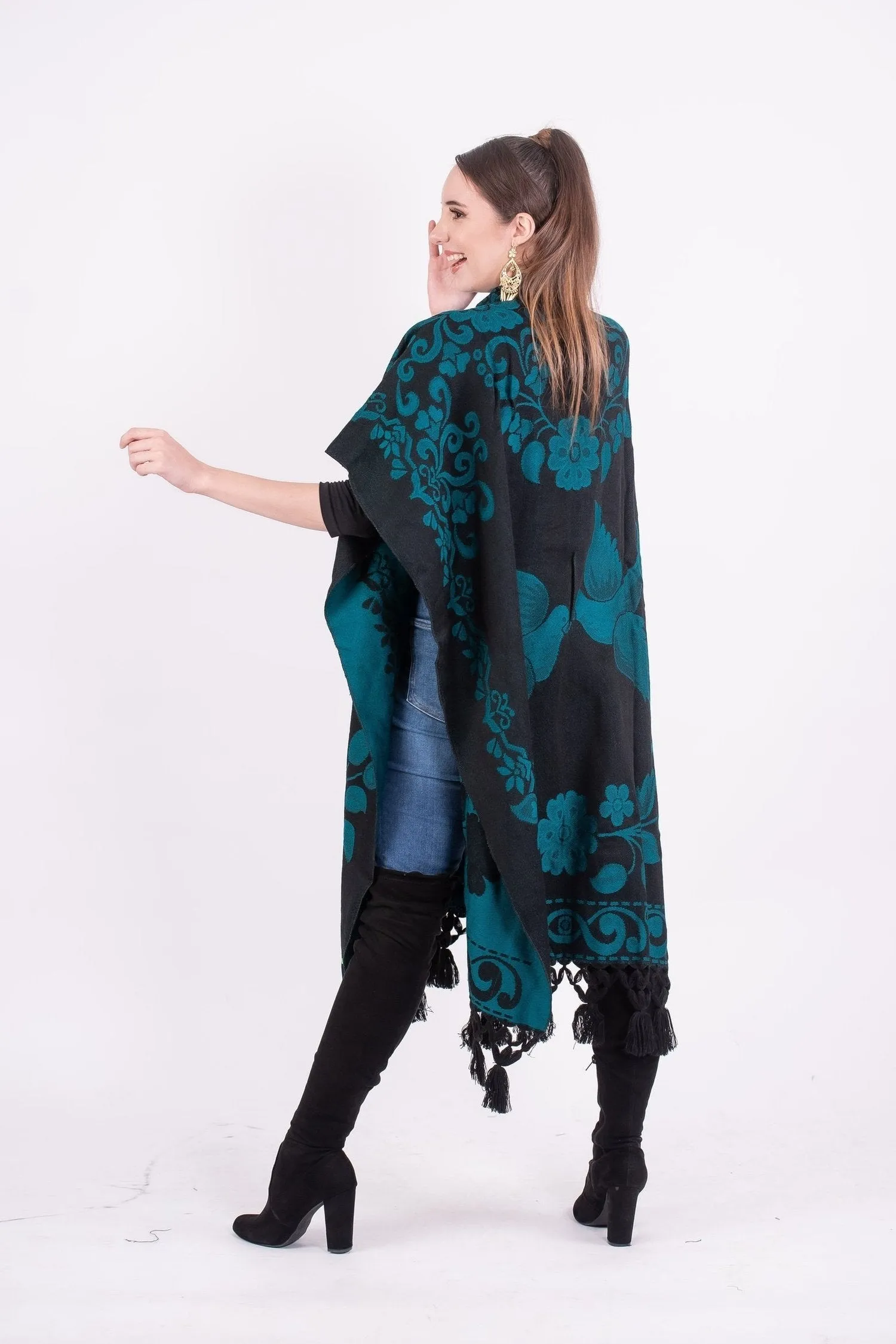 Palomas Poncho Teal