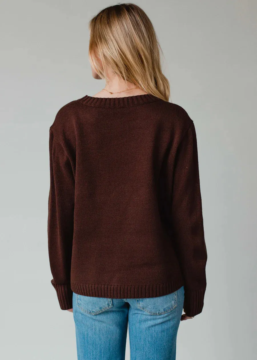 PANACHE - SWEATER WEATHER DARK BROWN KNIT SWEATER